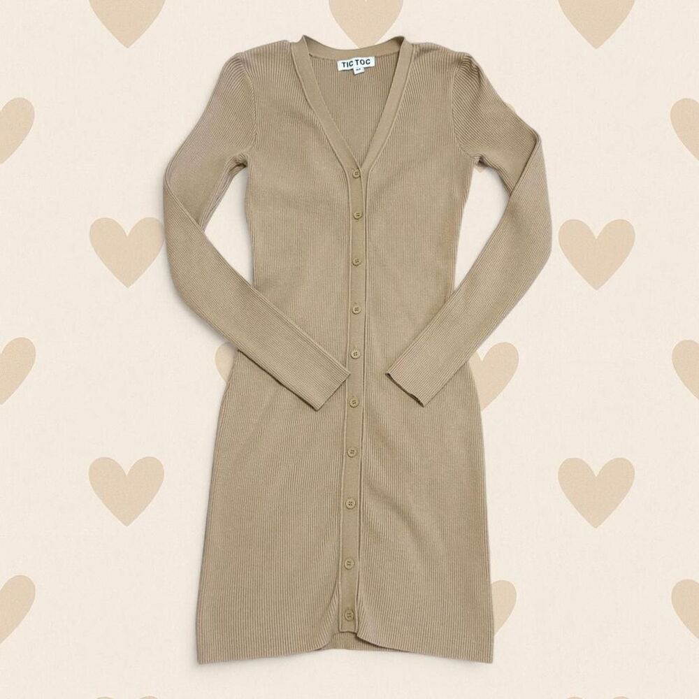 Unbranded Women's Tan and Cream Dress